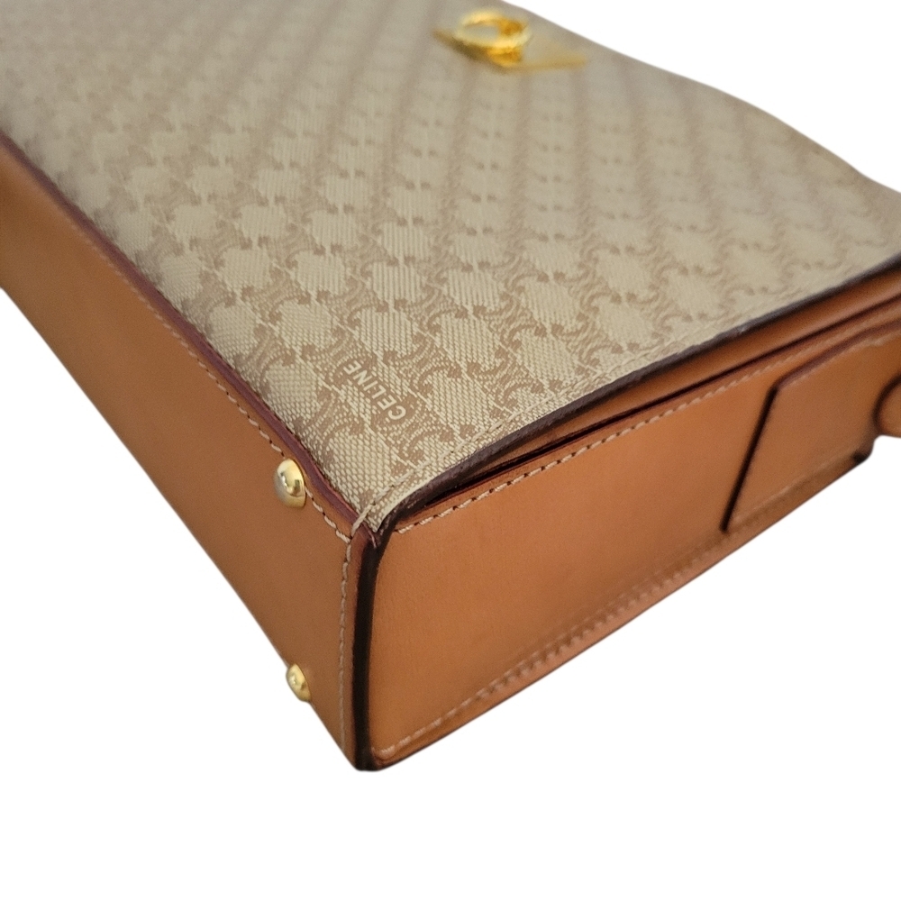 Celine Brown Monogram Crossbody Bag with Gold Plate - Picture 8 of 16
